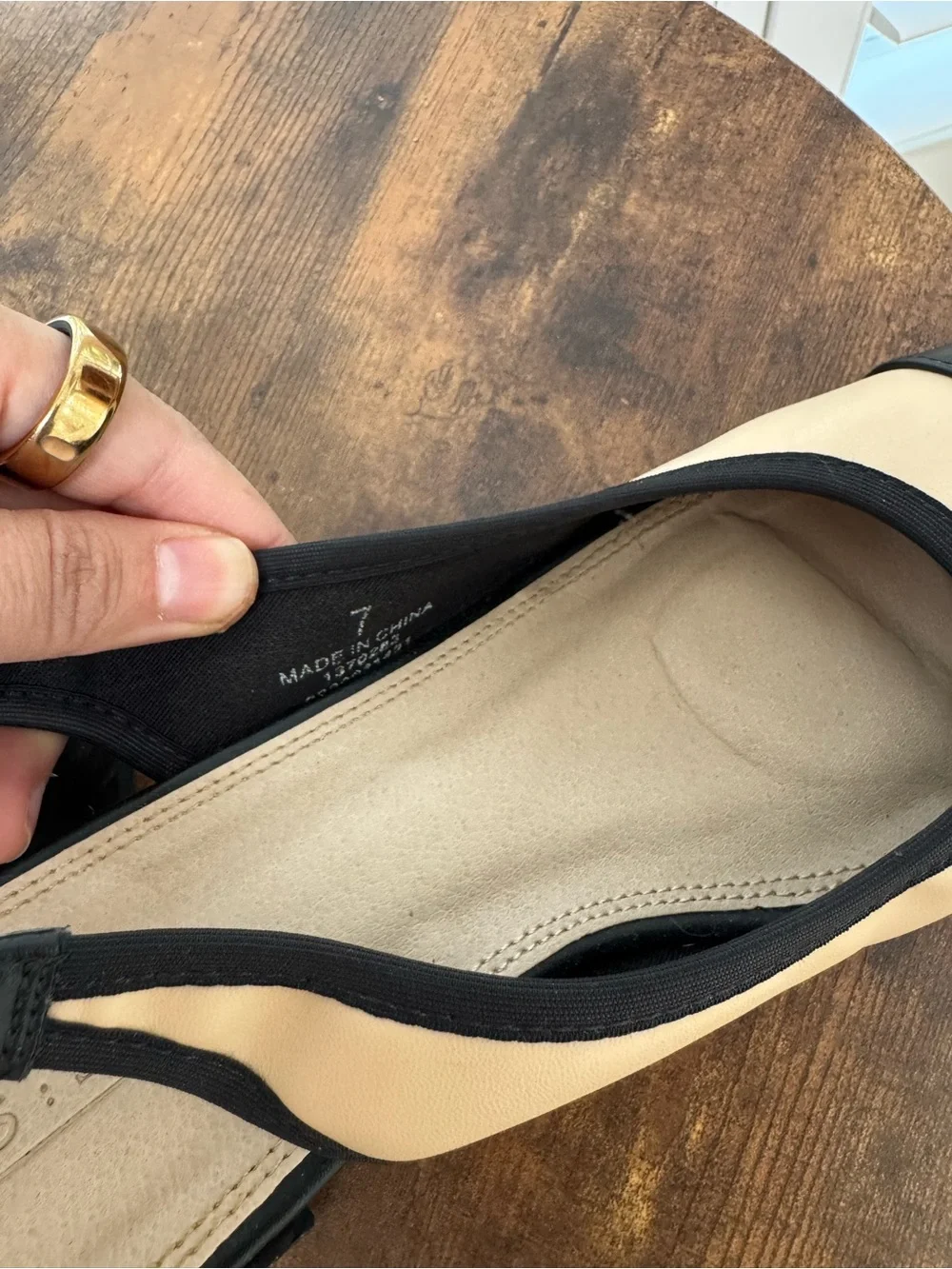 ASOS Beige and Black Slingback Flats
